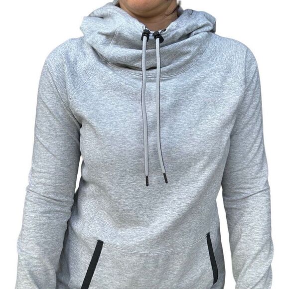 Athleta Sentry Cowl Neck Pullover Hoodie Sweatshirt Gray Size Small Lounge - Picture 7 of 7
